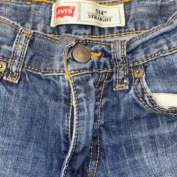 Levi’s 514 Straight Size 12 Slide Tab Button High Rise Washout Denim Jeans - Picture 7 of 16